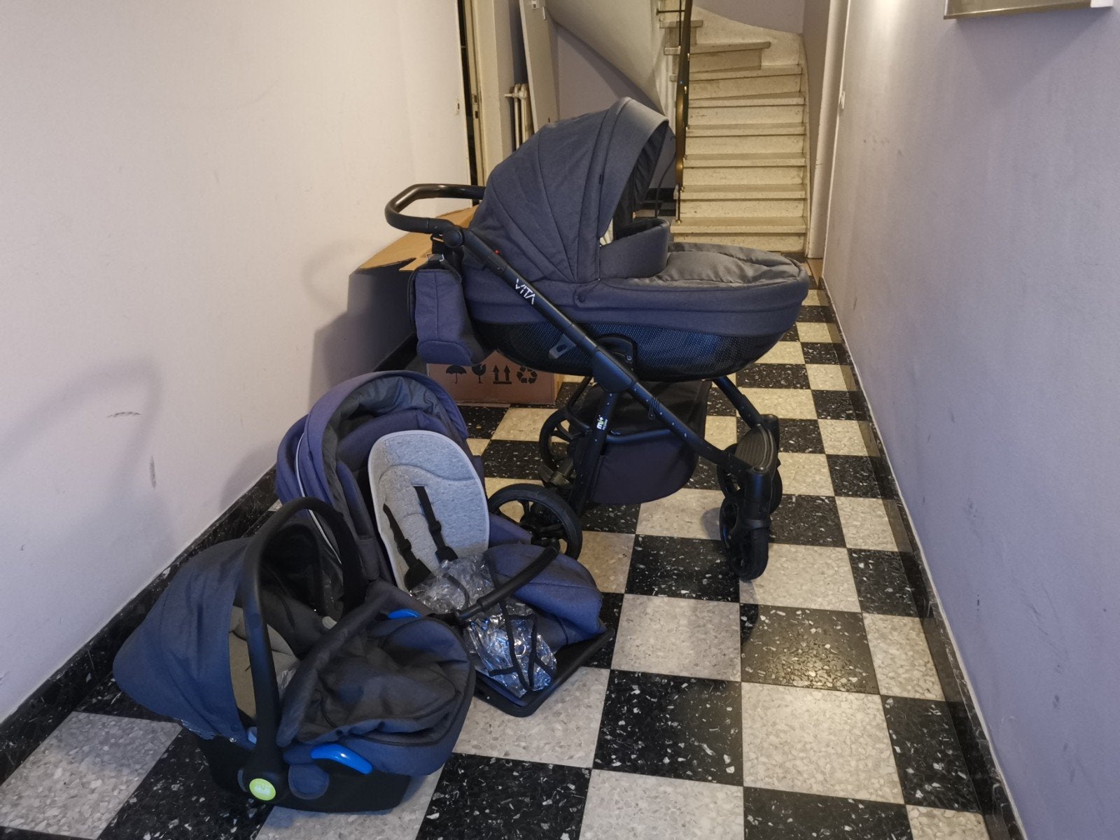 kinderwagen My junior vita 3 in 1, Zo goed als nieuw, Luchtbanden, Ophalen, Kinderwagen