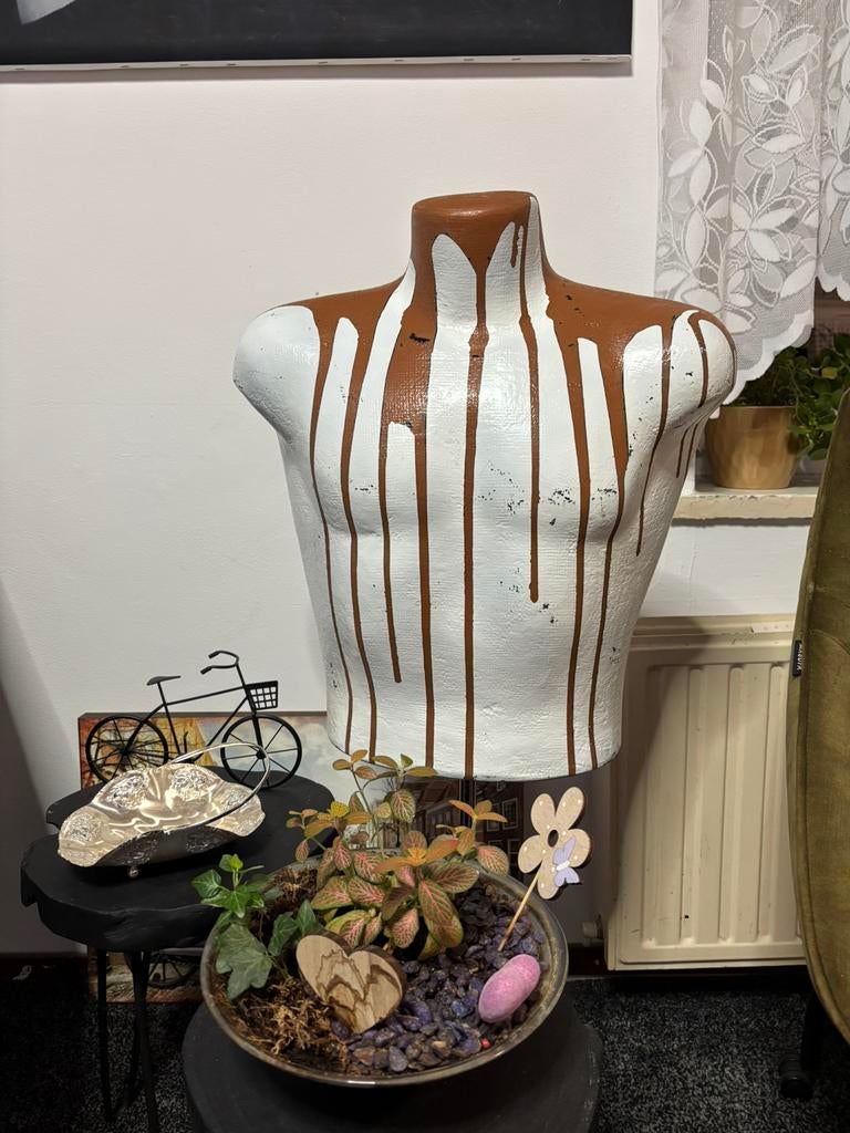 Unieke Buste Mannequin met Verf- Decoratief(Fenom), Huis en Inrichting, Ophalen of Verzenden