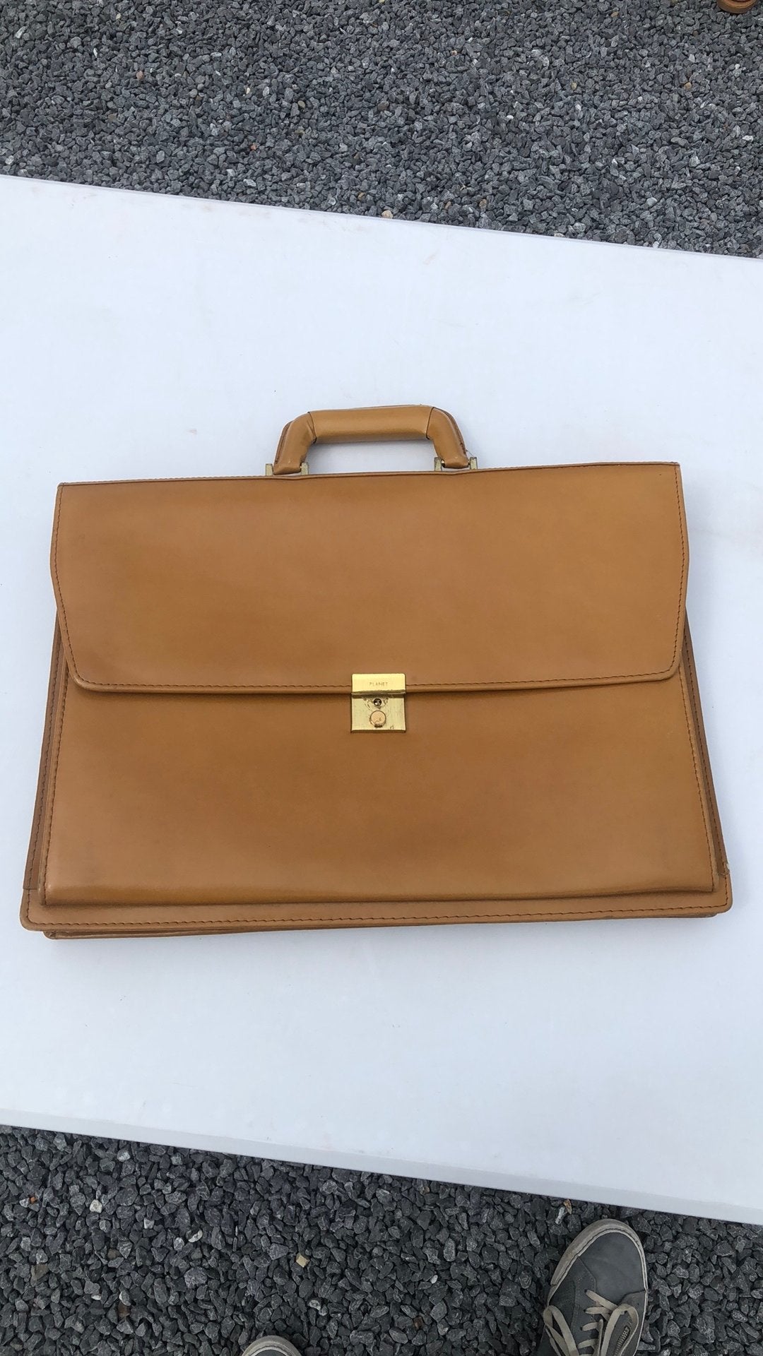 Aktetas vintage lichtbruin leder zeer mooi, Ophalen, Zo goed als nieuw