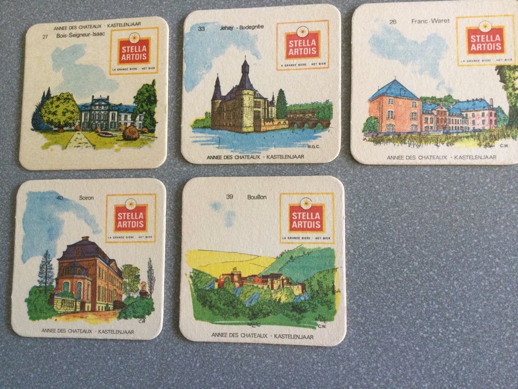 Oude Bierviltjes Stella Artois kastelenjaar, Verzamelen, Biermerken, Verzenden, Nieuw, Stella Artois
