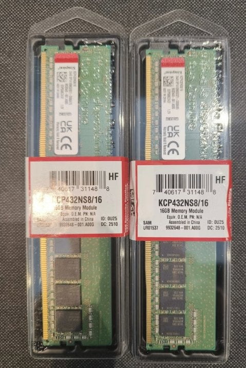 Kingston 32 gb (2x16) ram ddr4 3200 MHz ongeopend, Informatique & Logiciels, Mémoire RAM, Neuf, 32 GB, DDR4, Desktop