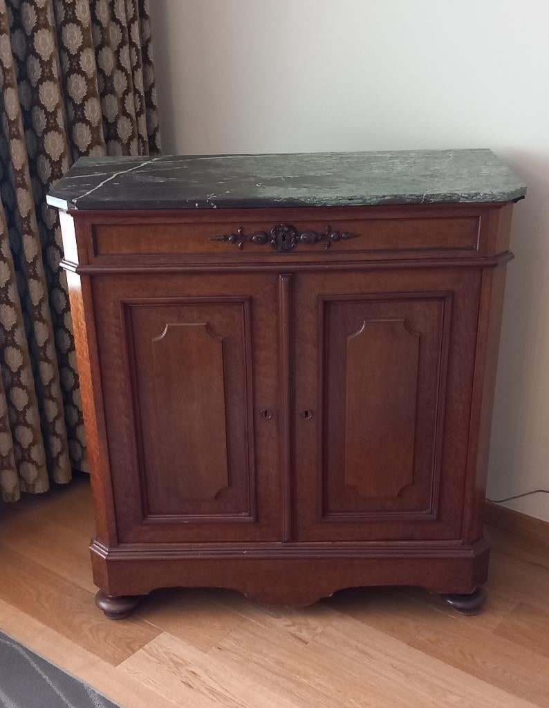 Mahoniehouten kast, klein dressoir, marmeren blad, Antiek en Kunst, Antiek | Meubels | Kasten, Ophalen