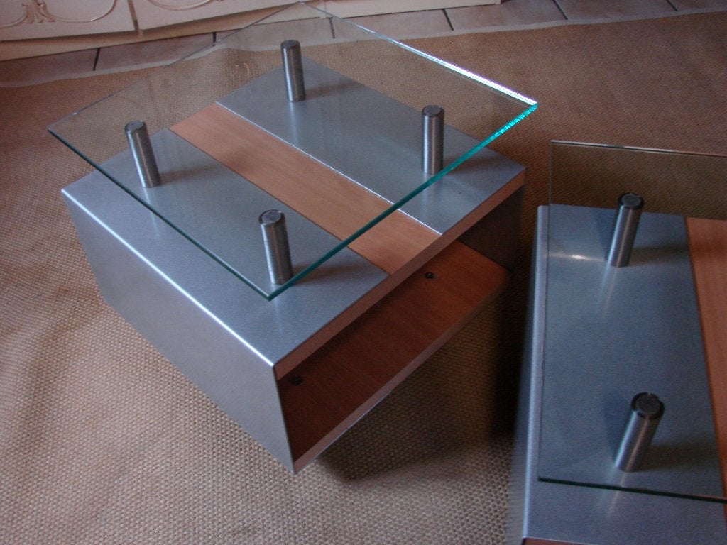 design bijzet tafeltjes op wielen, Ophalen, Overige materialen, Minder dan 55 cm, Vierkant