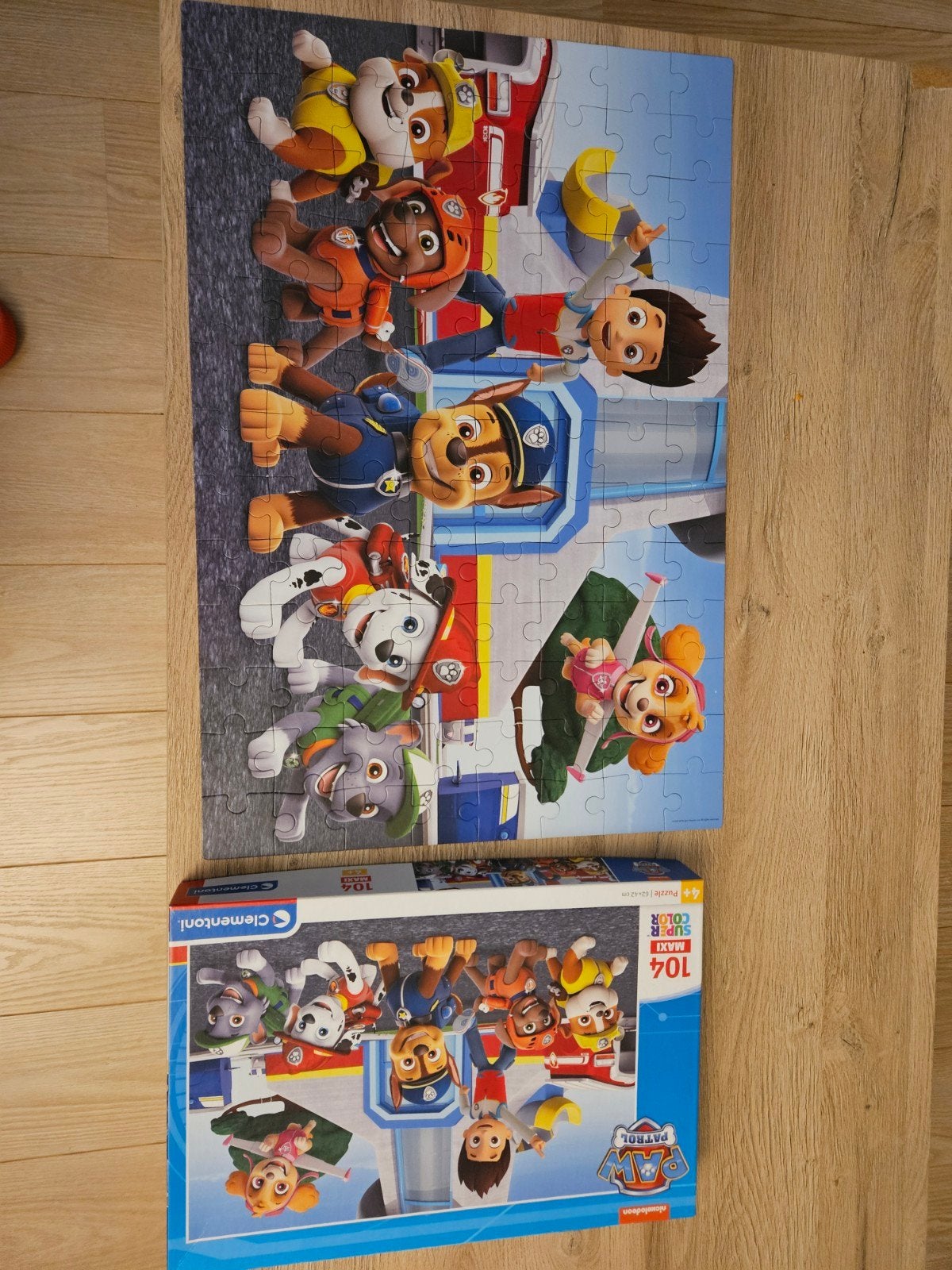maxi puzzel 104 stuks Paw Patrol, Ophalen, Meer dan 50 stukjes, Zo goed als nieuw, 4 tot 6 jaar