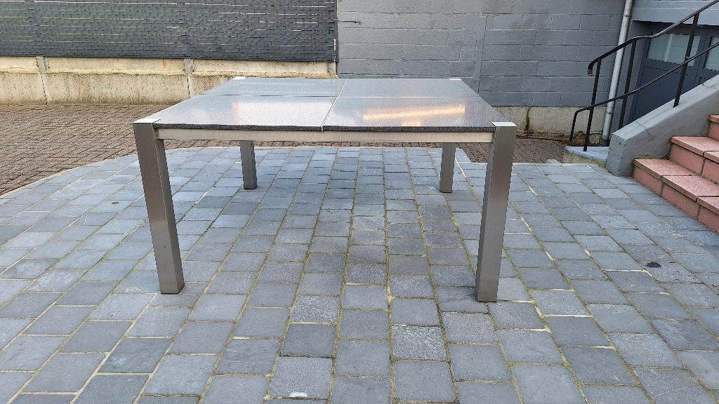 Terras tafel, Ophalen, Gebruikt, Vierkant, Metaal