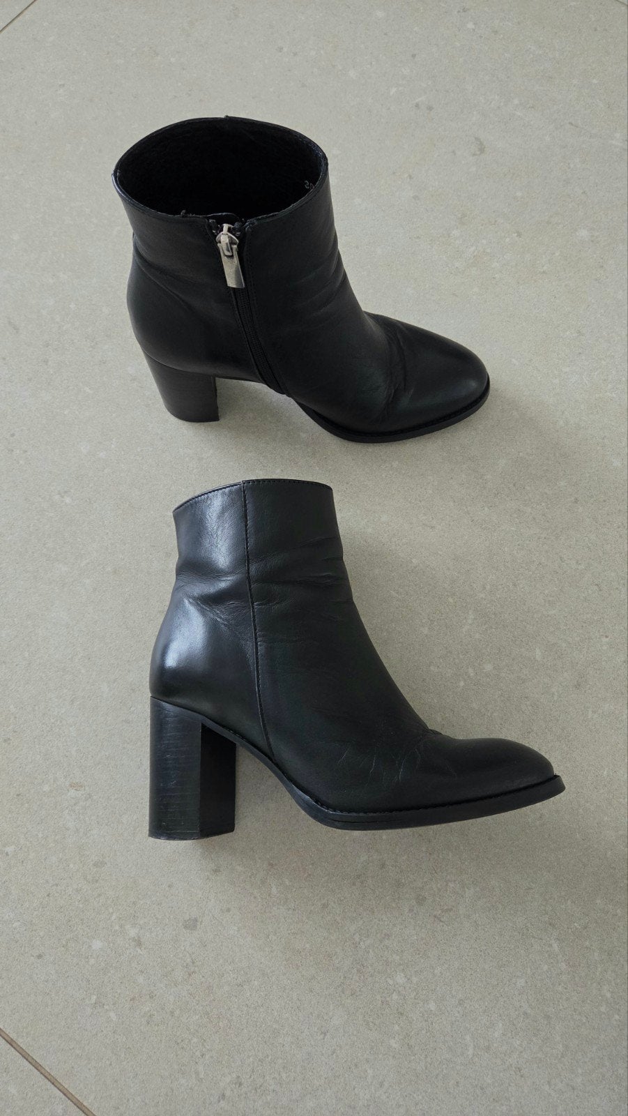 Enkellaarsjes /boots maat 38 - echt leer, Enlèvement ou Envoi, Boots et Botinnes, Porté, Sacha