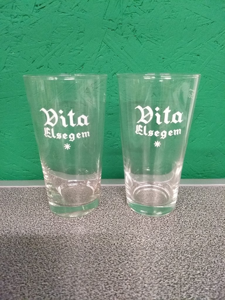 Vita Elsegem - 2 verschillende glazen 25cl, Verzamelen, Ophalen of Verzenden, Nieuw, Glas of Glazen, Overige merken