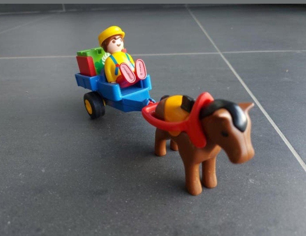 Playmobil 123 boer met paard en kar, Kinderen en Baby's, Ophalen of Verzenden, Zo goed als nieuw