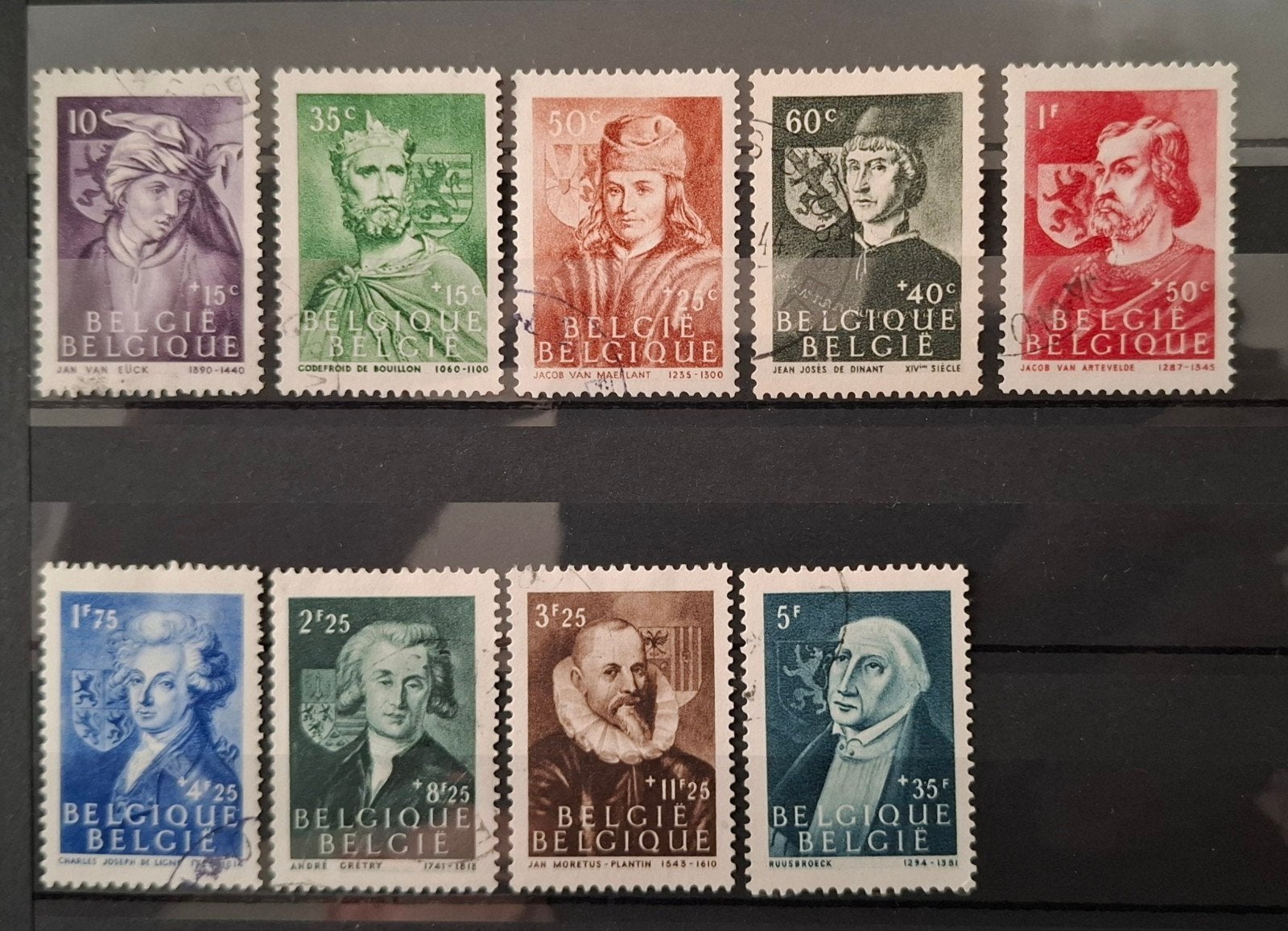 België: OBP 661/69 (●) Beroemde mannen 1944., Postzegels en Munten, Postzegels | Europa | België, Met stempel, Frankeerzegel, Ophalen of Verzenden