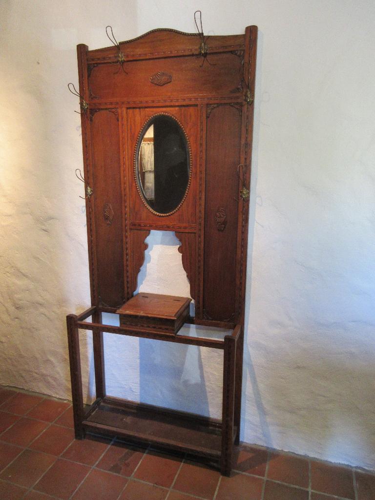 Ancien porte-manteau mural en bois, meuble mural vintage, Enlèvement, Bois