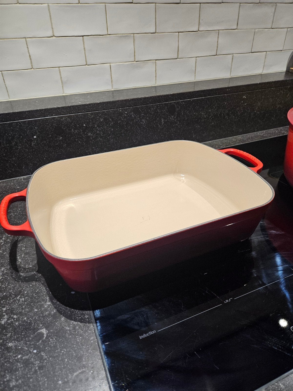 Le Creuset ovenschaal gietijzer 6,6l, Huis en Inrichting, Ophalen, Zo goed als nieuw, Gietijzer, Le Creuset
