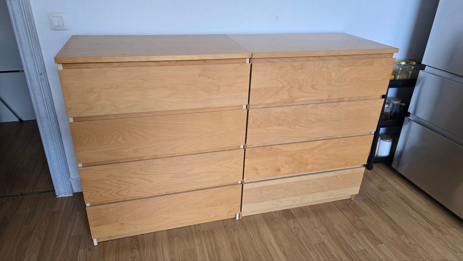 Malm Ikea, Maison & Meubles, 3 ou 4 tiroirs, 25 à 50 cm, Bois, Comme neuf