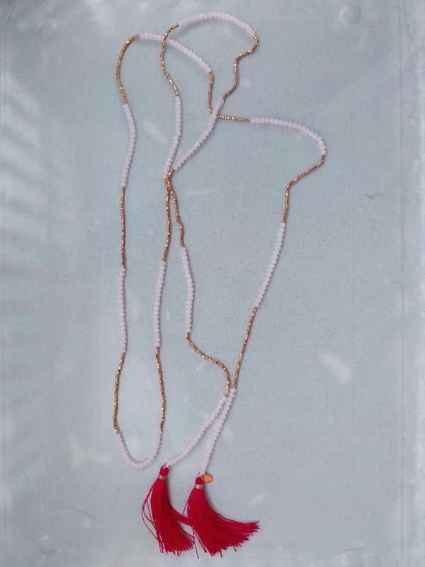 Necklace pink crystal - Mylène Eivissa, Handtassen en Accessoires, Kettingen, Ophalen of Verzenden, Nieuw, Roze