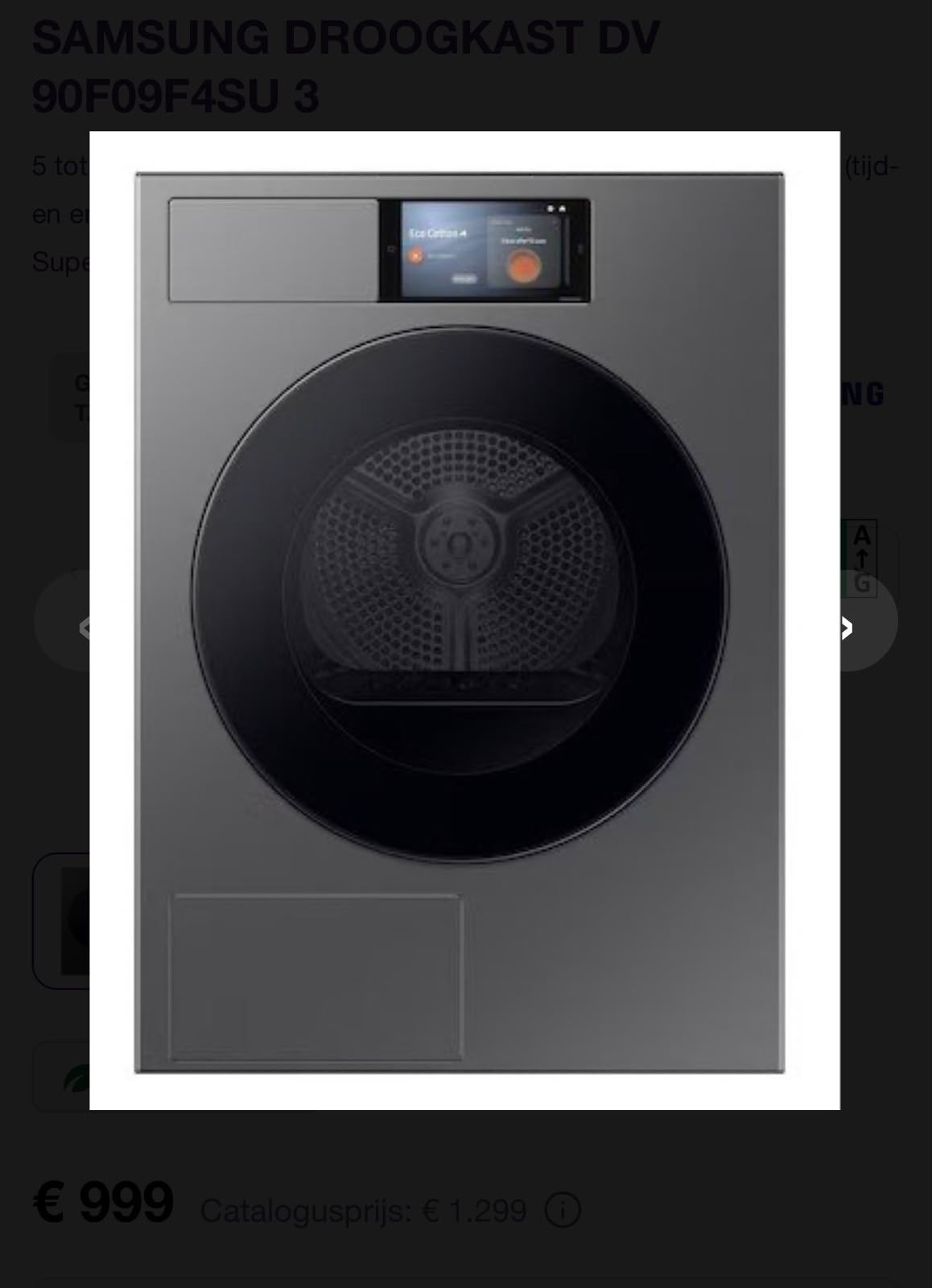 Droogkast Samsung nieuw, Ophalen, Zo goed als nieuw