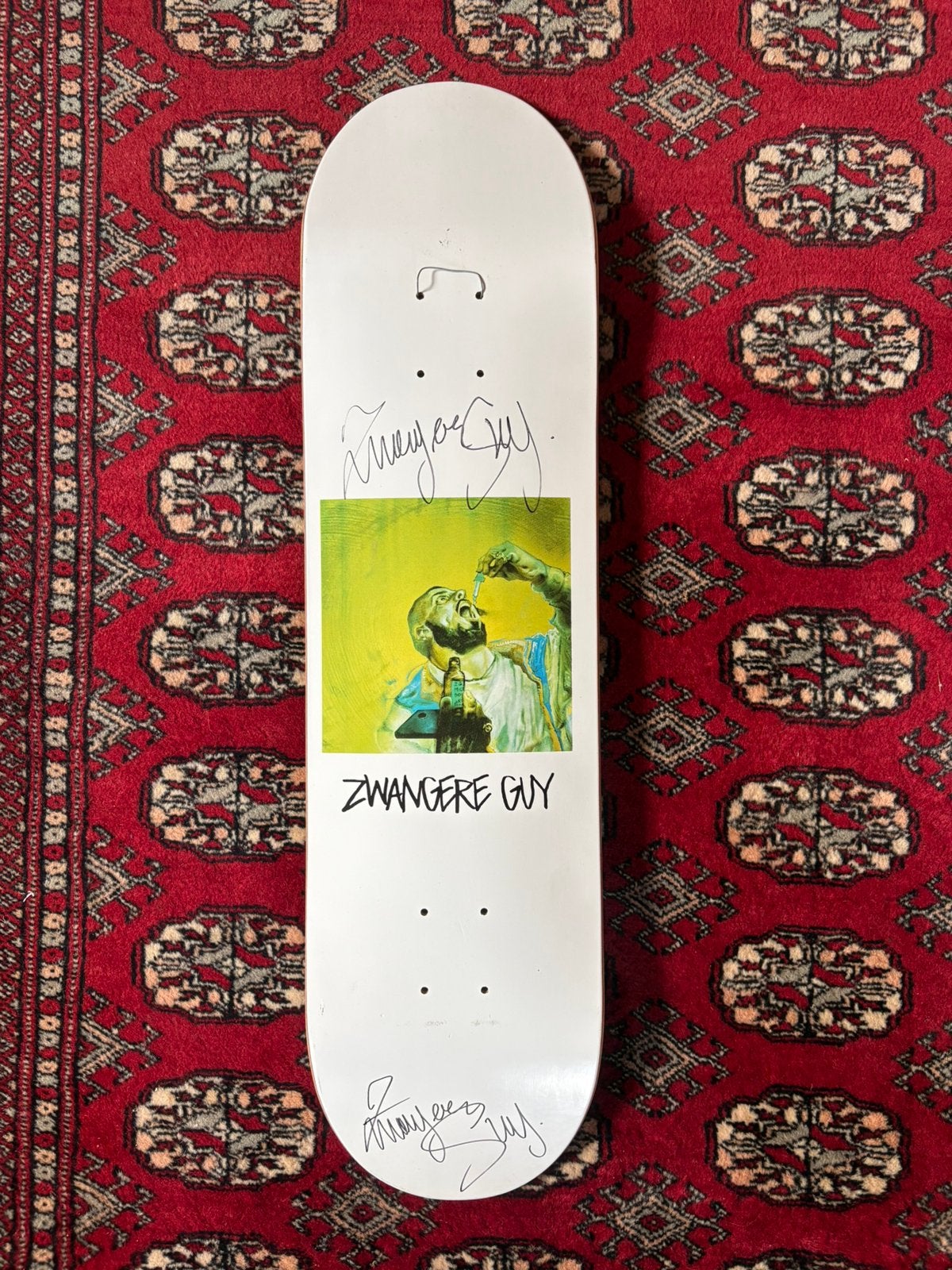 Zwangere Guy Limited Edition Hand-Signed Skateboard Deck, Ophalen, Zo goed als nieuw, Skateboard