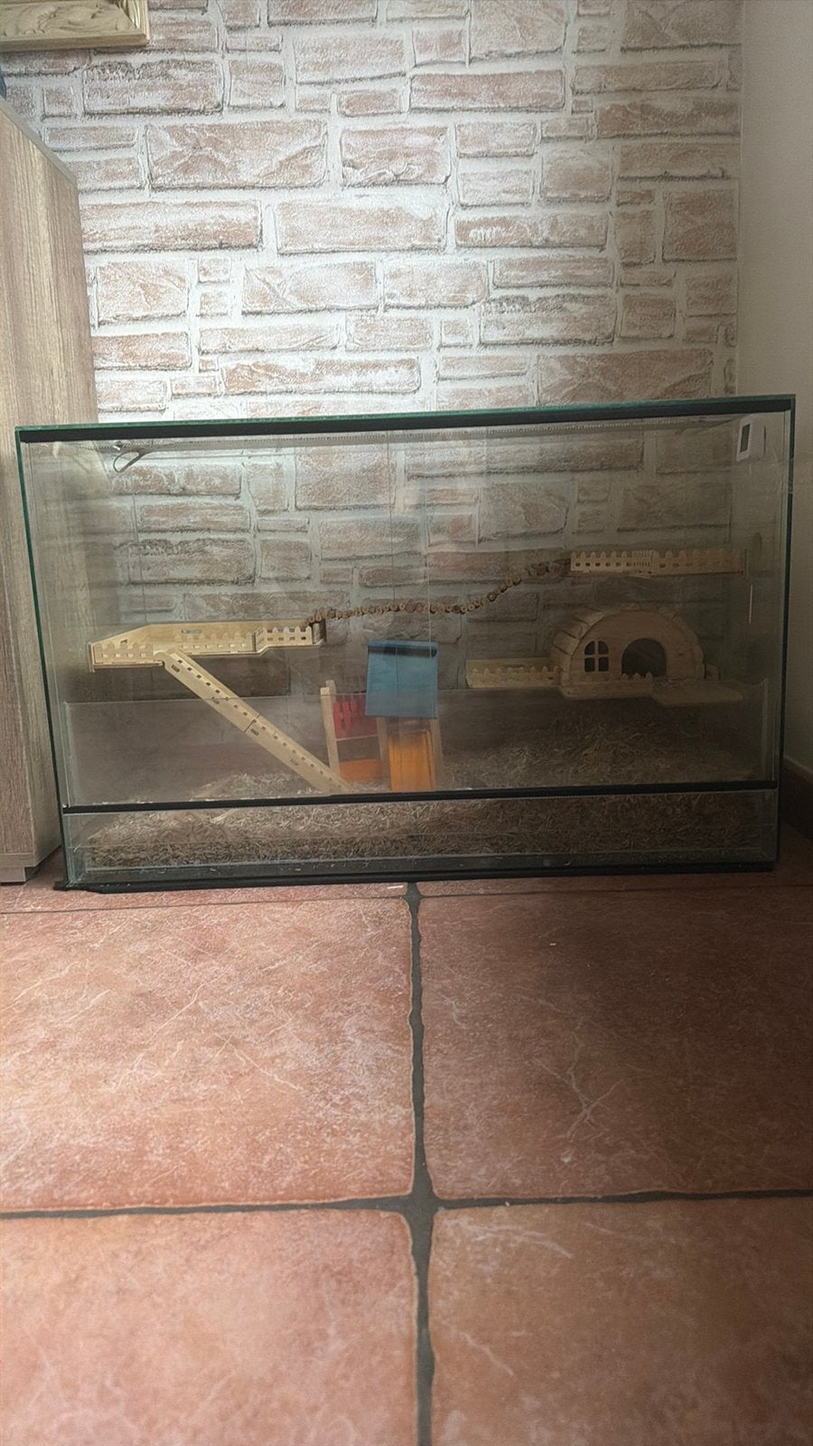 Glazen kooi met led en thermometer, Enlèvement, Utilisé, Cage, Hamster