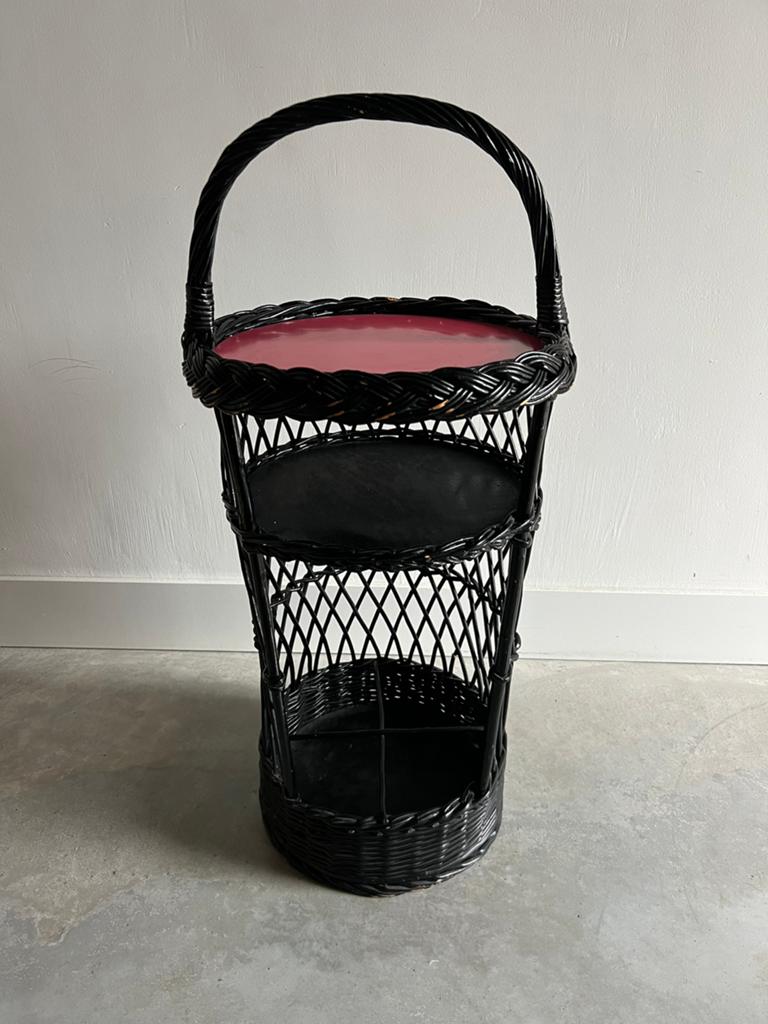 Vintage bijzettafel - mini bar - plantentafel - tiki bar, Enlèvement, Comme neuf