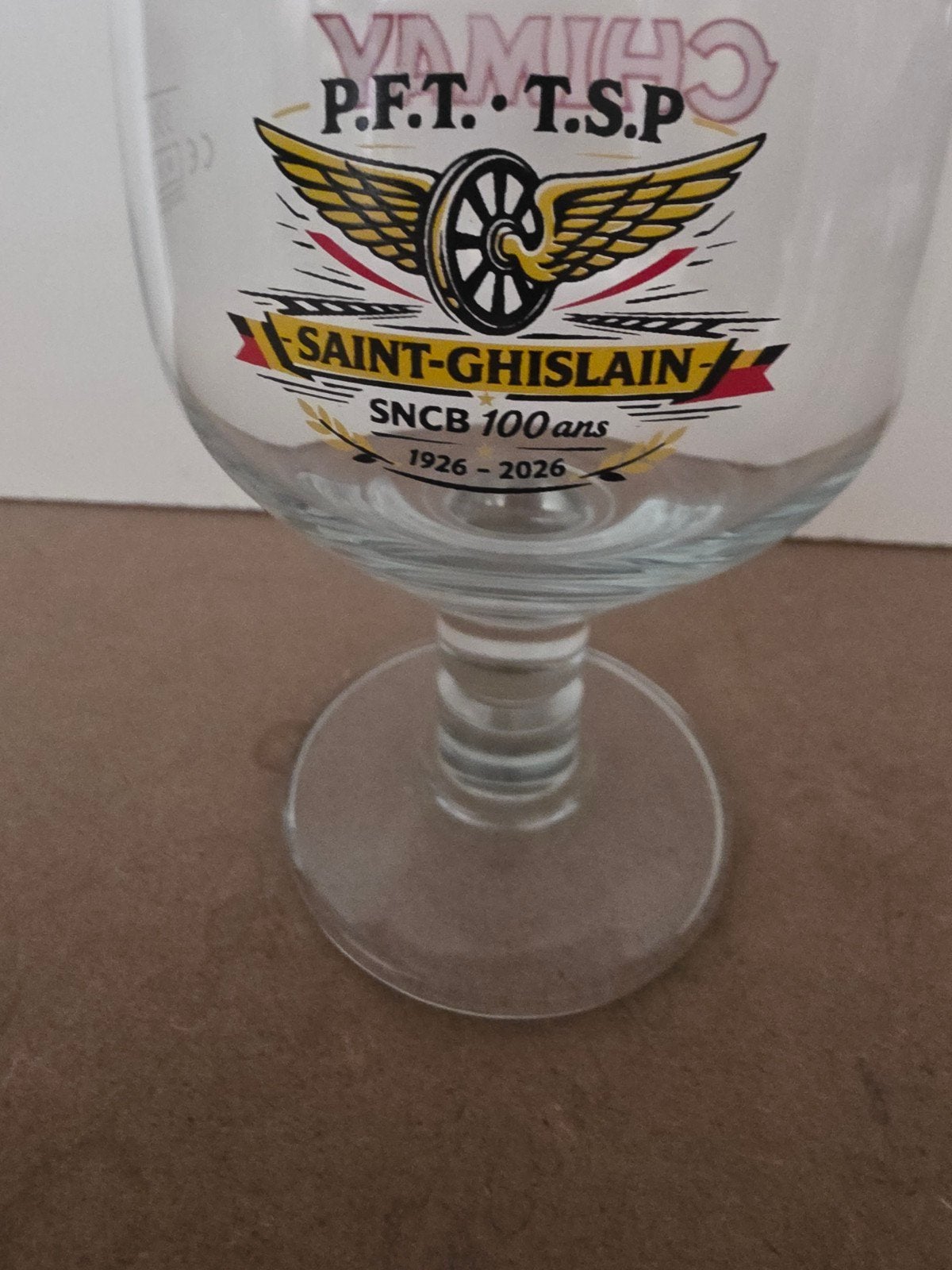 Prachtige kelk Trappistes Chimay 33ctl, P.F.T-T.S.P, Verzamelen, Ophalen of Verzenden