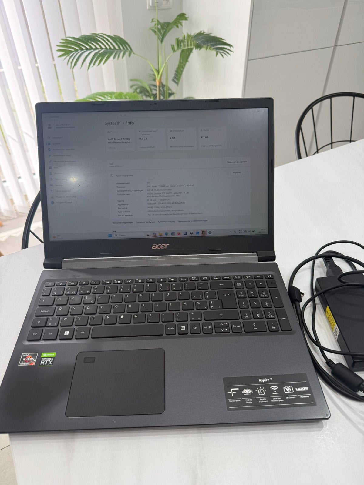 Acer Aspire 7 gaming laptop, Computers en Software, Ophalen, Zo goed als nieuw, Gaming