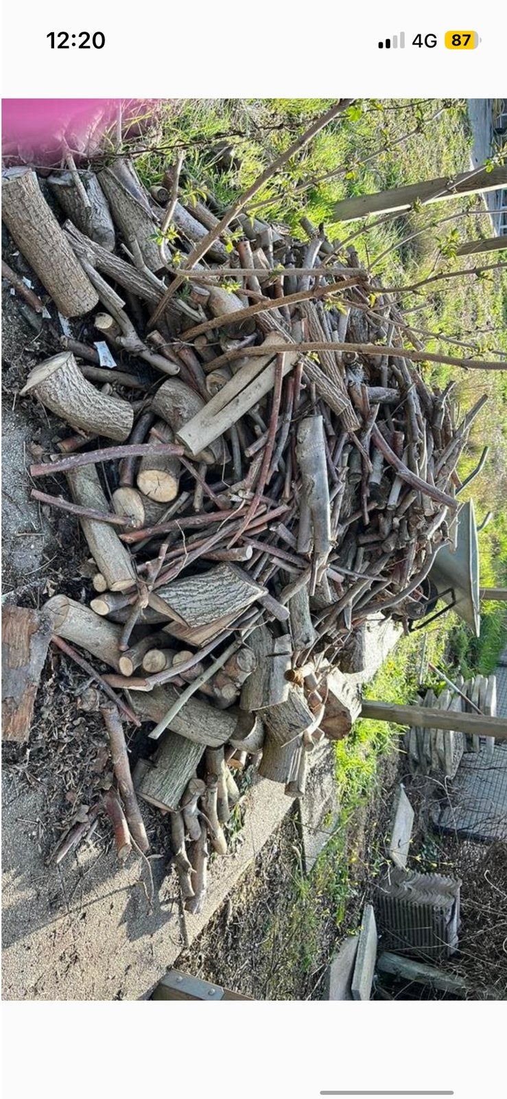 Bois chauffage sec, Enlèvement