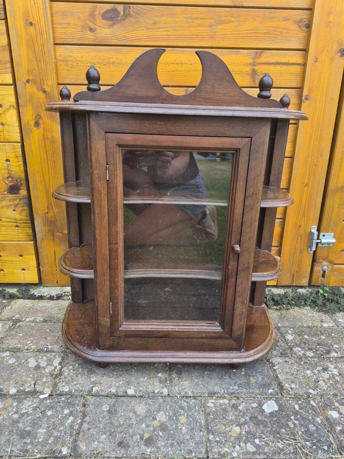 petite vitrine murale en bois style vintage, Maison & Meubles, Vintage, Enlèvement, Bois
