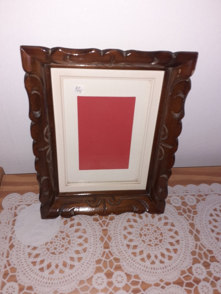 Cadre photo moulure en bois couleur marron, 14 cm, Enlèvement, Marron, Avec bordure décorative