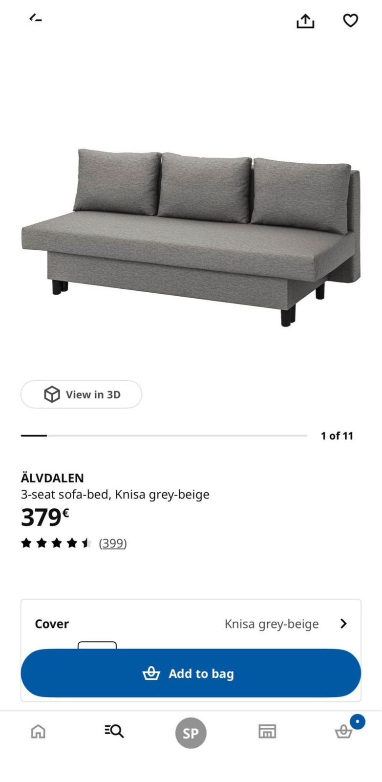 Canapé ikea, Enlèvement, Comme neuf