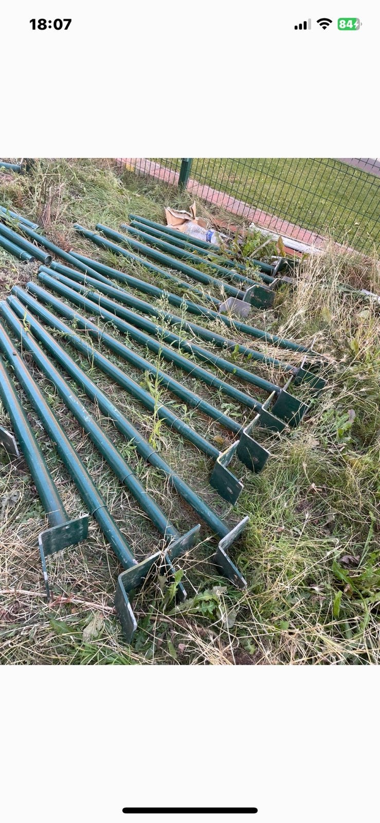 Poteaux de jardin verts, poteau dejardin, clôture de jardin, Bricolage & Construction, Enlèvement, Comme neuf