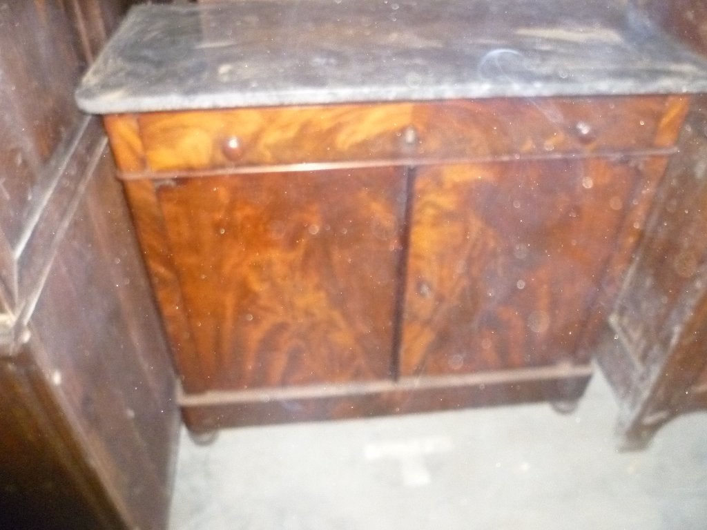 OUDE MACHONIE COMMODE MET MARMEREN BLAD, Antiek en Kunst, Ophalen