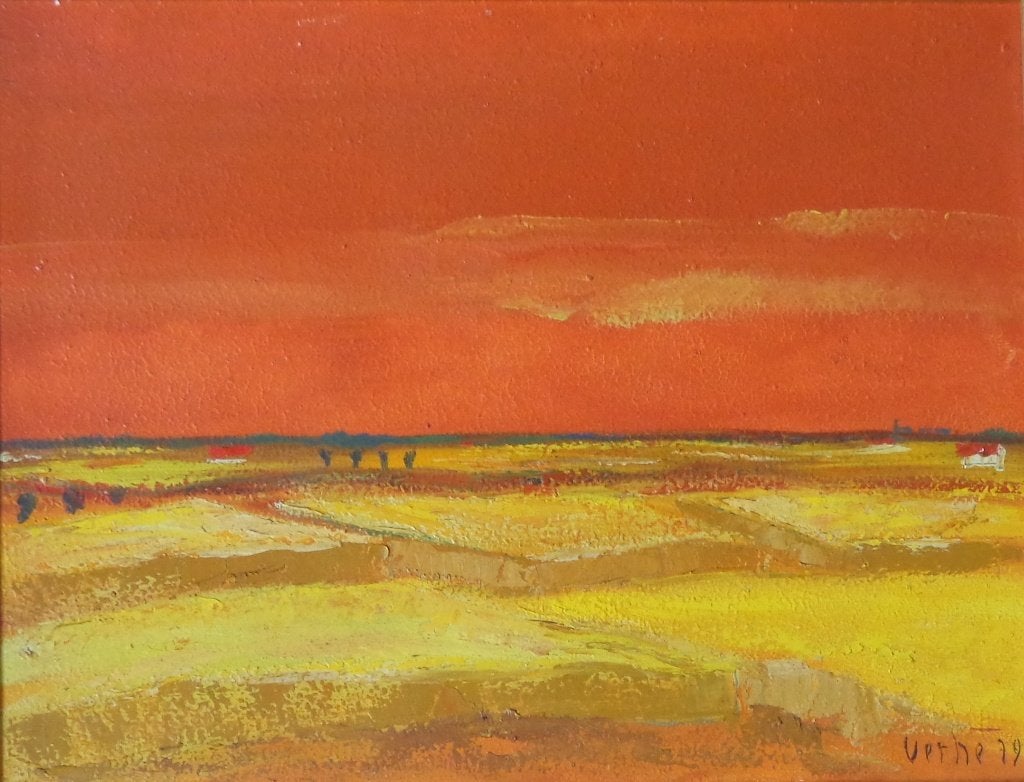 FRANK VERHE / EXPRESSIONISME / OLIEVERF DOEK / 60x76cm KADER, Antiquités & Art, Peinture à l'huile, Signé, Autres matériaux, Enlèvement