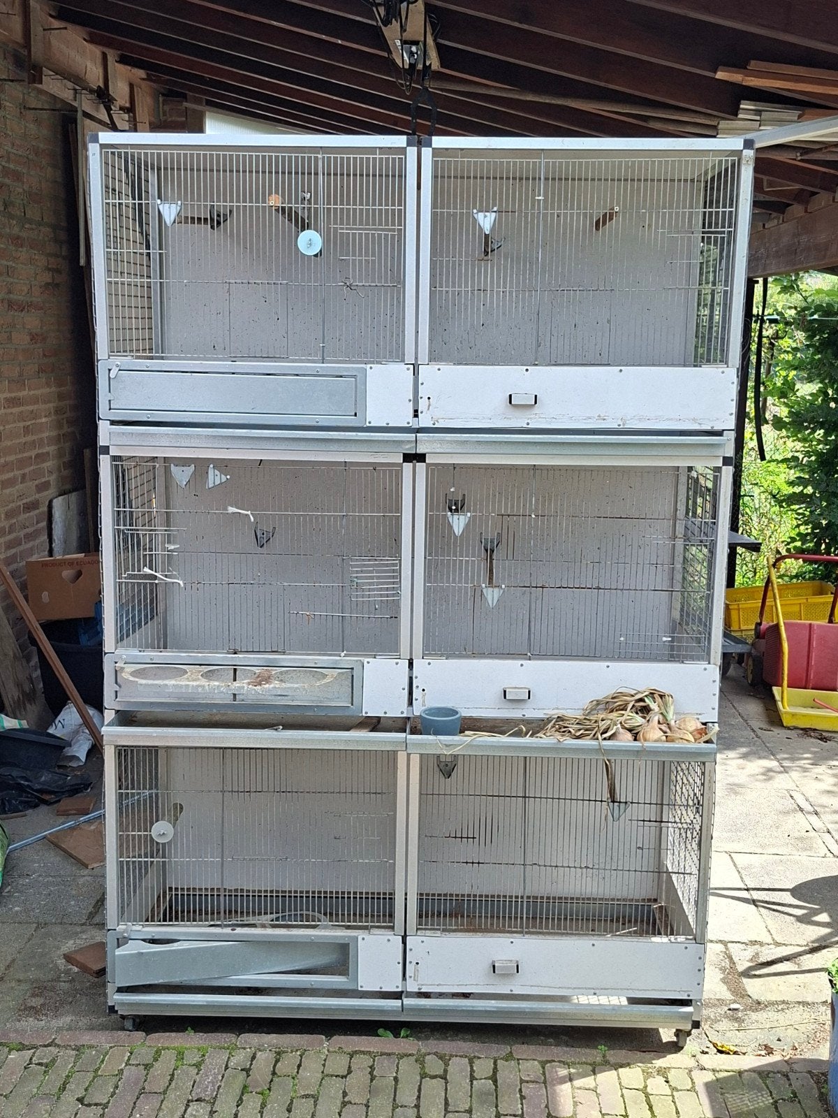 Vogelkooi met schuifdeuren op wielen, Dieren en Toebehoren, Ophalen, Metaal, Volière
