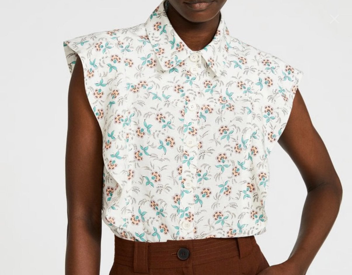 Claudie Pierlot mouwloze blouse met bloemenprint, Enlèvement ou Envoi, Comme neuf