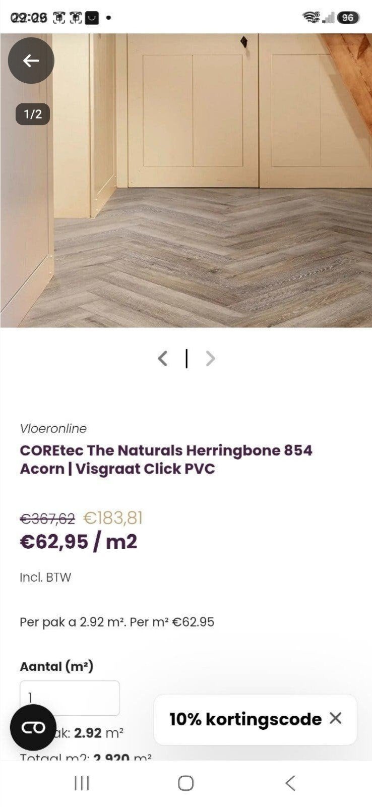 Zeer kwalitatieve pvc vloermat kurk onderlaag., Ophalen, Nieuw, Kunststof