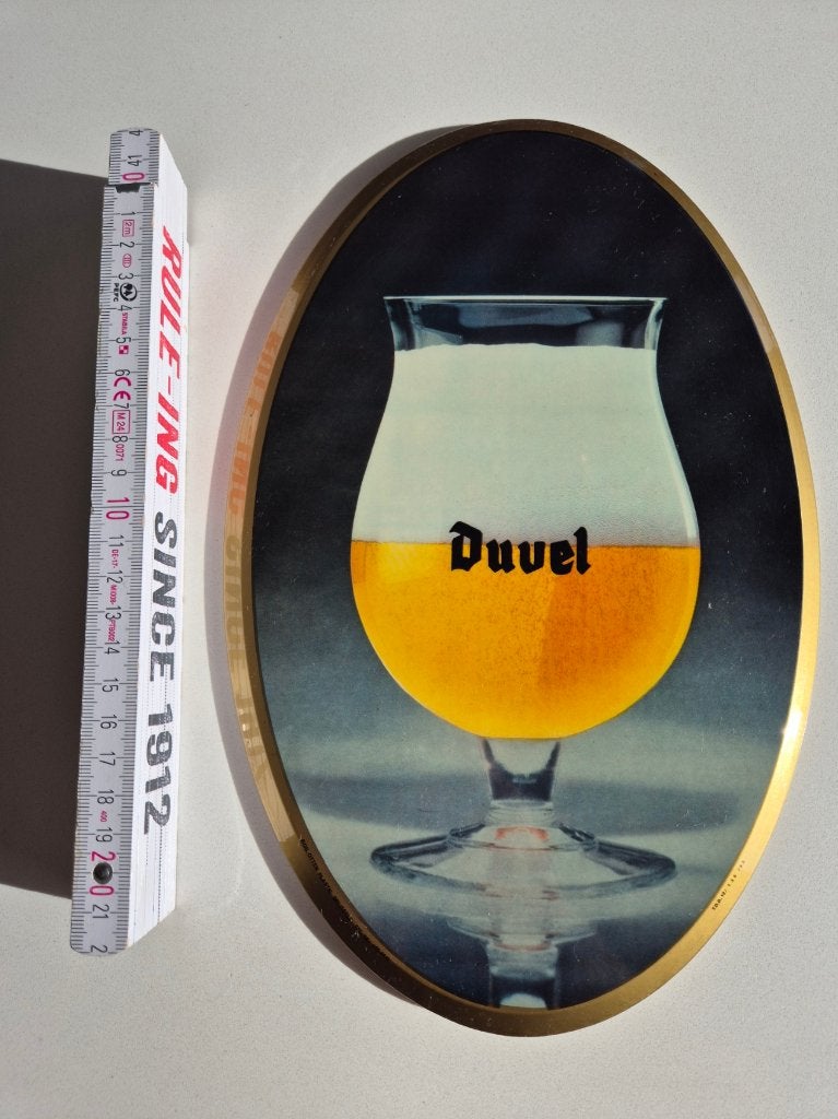 Plaque à bière ovale en carton Duvel, Collections, Enlèvement ou Envoi, Comme neuf, Panneau, Plaque ou Plaquette publicitaire