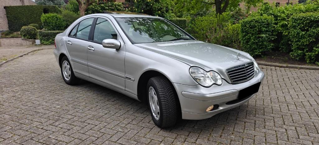 Mercedes C180 K 2003 150Km Automatique Clim Euro 4 CT BLANCO, Autos, Argent ou Gris, Achat, Beige, Entreprise