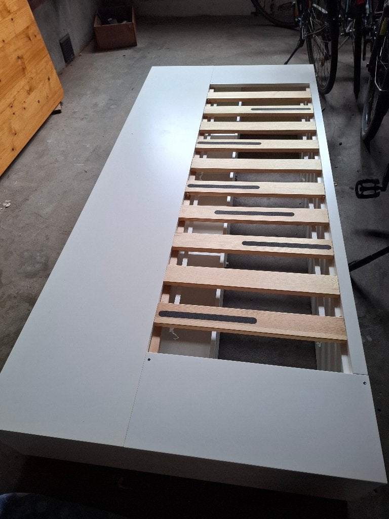 Eenpersoonsbed met schuiven regio RANST, Huis en Inrichting, Slaapkamer | Bedden, Ophalen, 90 cm, Eenpersoons, Wit