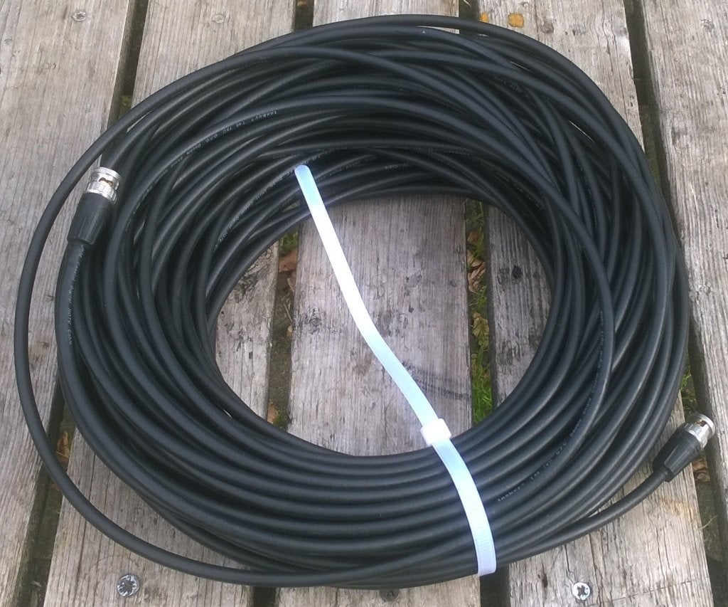 Video Snoer BNC - BNC, 45 meter 75 Ohm, TV, Hi-fi & Vidéo, Enlèvement ou Envoi, Comme neuf, 10 mètres ou plus, Autres câbles