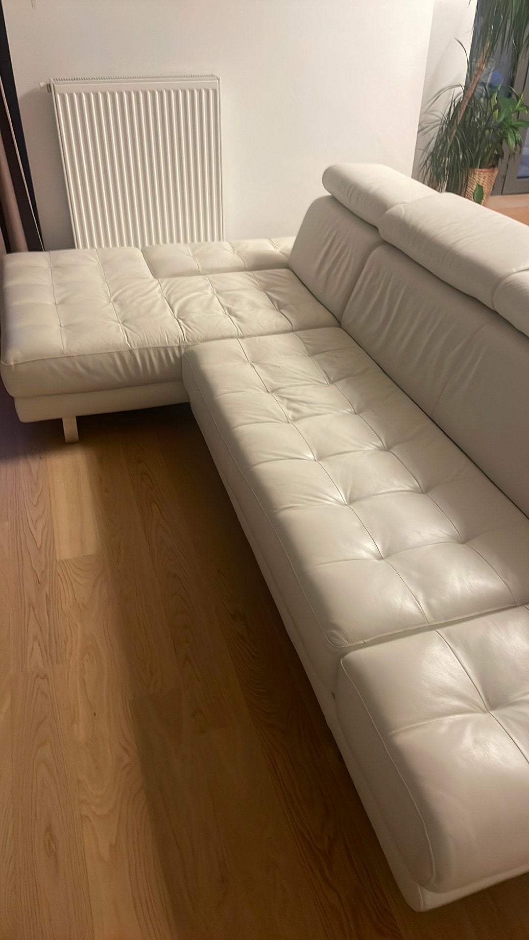 Canapé en cuir blanc, Quatre personnes ou plus, Enlèvement, Utilisé, Cuir