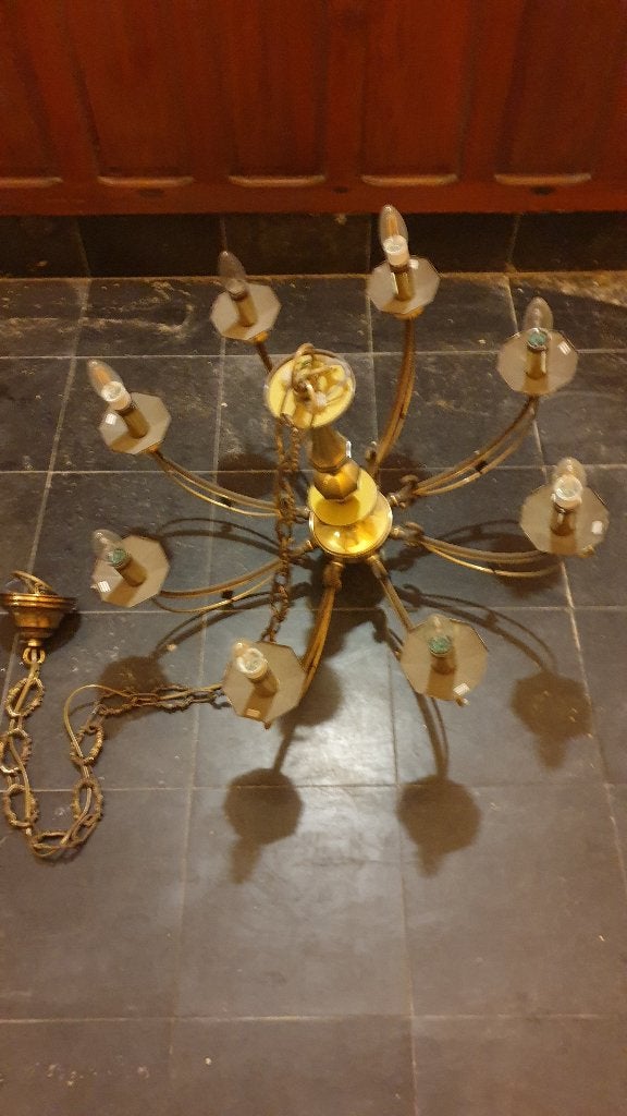 Lot van 3 lusters, Huis en Inrichting, Lampen | Kroonluchters, Ophalen, Gebruikt, Glas, E14 (klein)