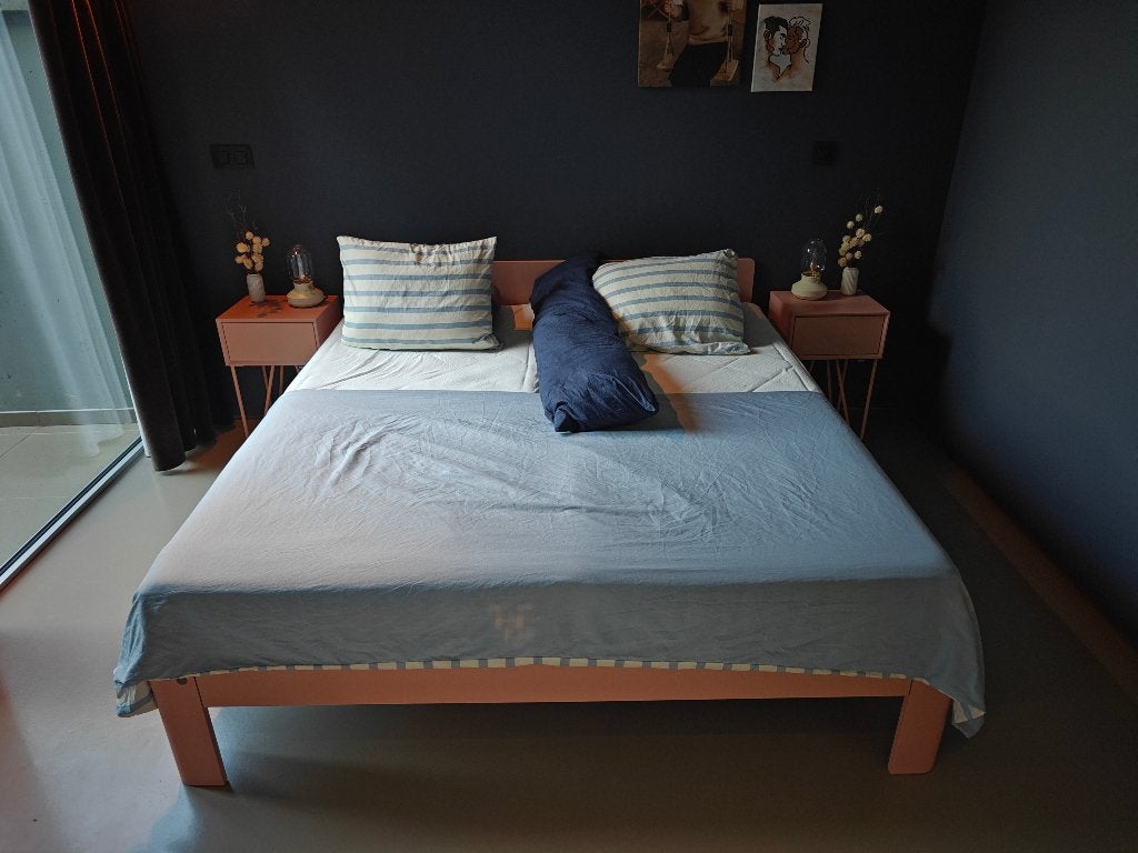 Auping bed met toebehoren, Huis en Inrichting, Ophalen, Overige kleuren, Tweepersoons, Zo goed als nieuw