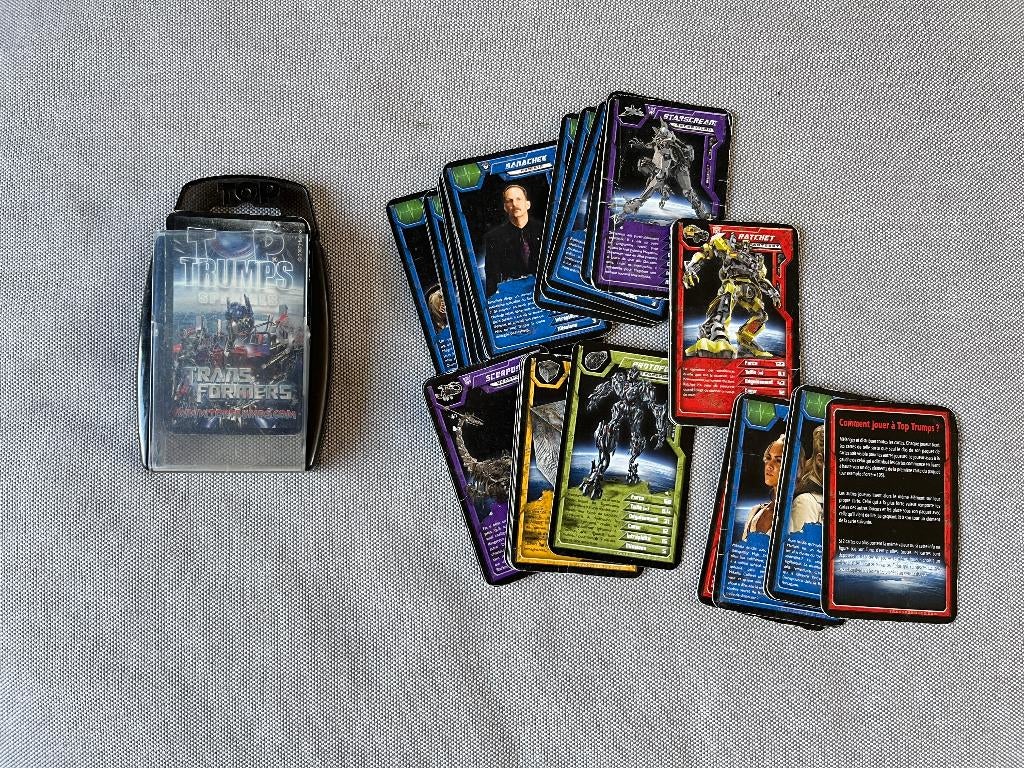 Jeu de cartes TOP TRUMPS TRANSFORMERS, Ophalen of Verzenden, Gebruikt, Hasbro
