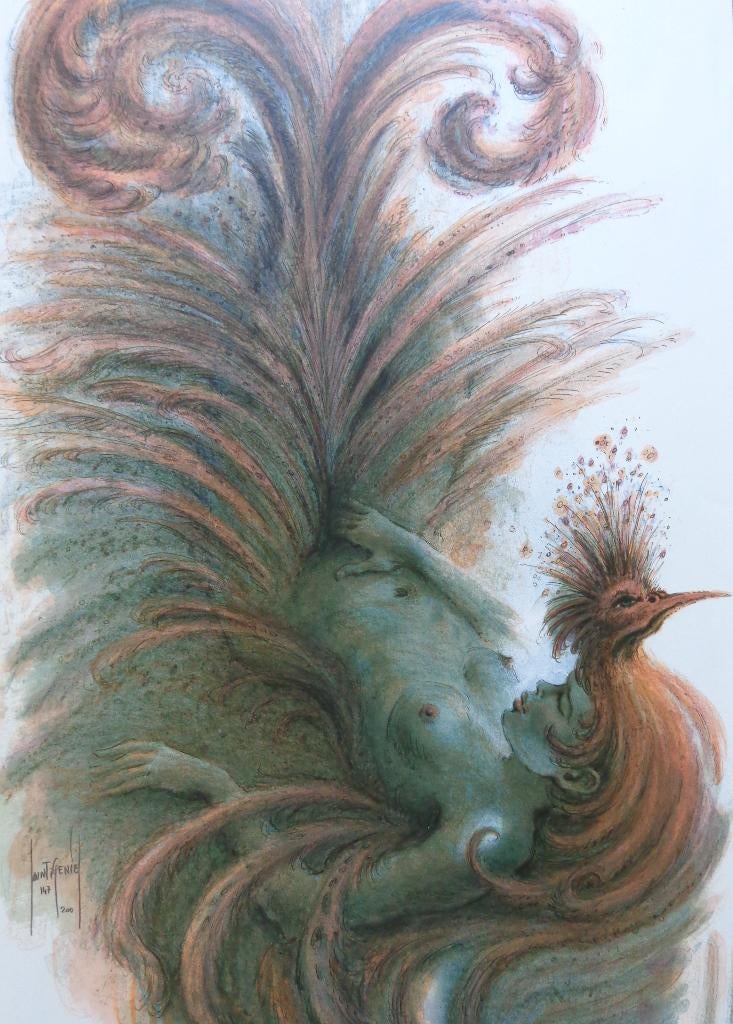 FRANCIS DE SAINT-GENIES / VROUWELIJK NAAKT / LITHO / 76x56cm, Enlèvement ou Envoi