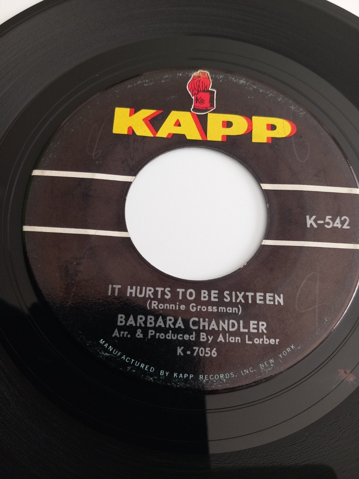 BARBARA CHANDLER. IT HURTS TO BE SIXTEEN. POPCORN US 45T, Enlèvement ou Envoi