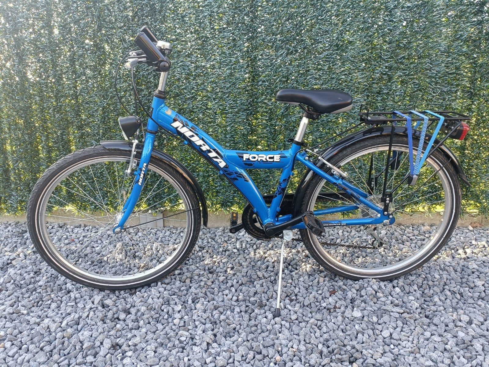 Blauwe jongensfiets 24" Norta, Ophalen, 24 inch, Velgrem, Zo goed als nieuw