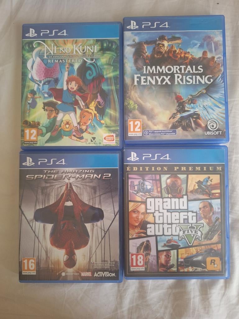 Pack 4 Jeux PS4  Rare (Spider-Man 2) + GTA V +RPG Open World, Online, Enlèvement ou Envoi, 1 joueur, À partir de 18 ans
