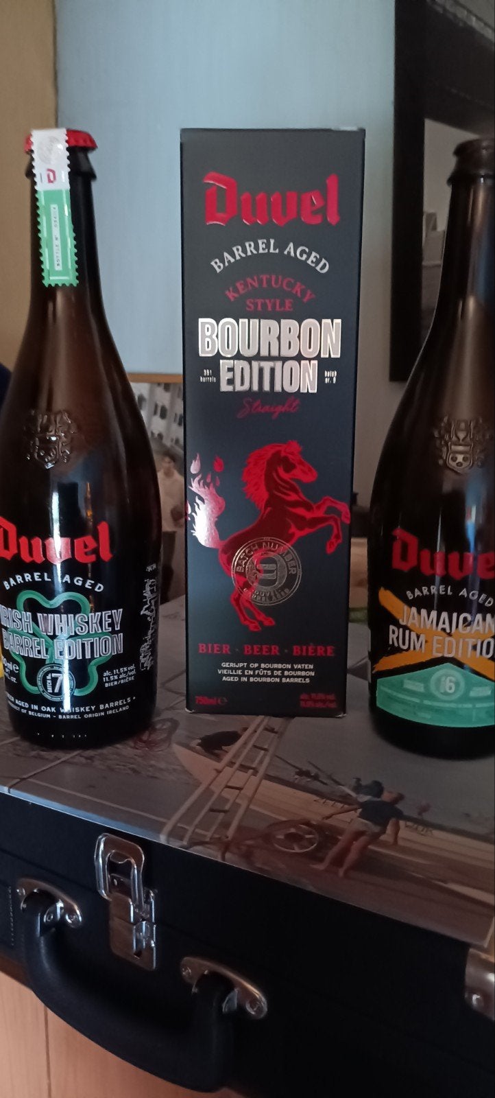 3 lege Duvelflessen/rum Jamaica rhum/Bourbon en Whiskey iris, Enlèvement ou Envoi, Duvel