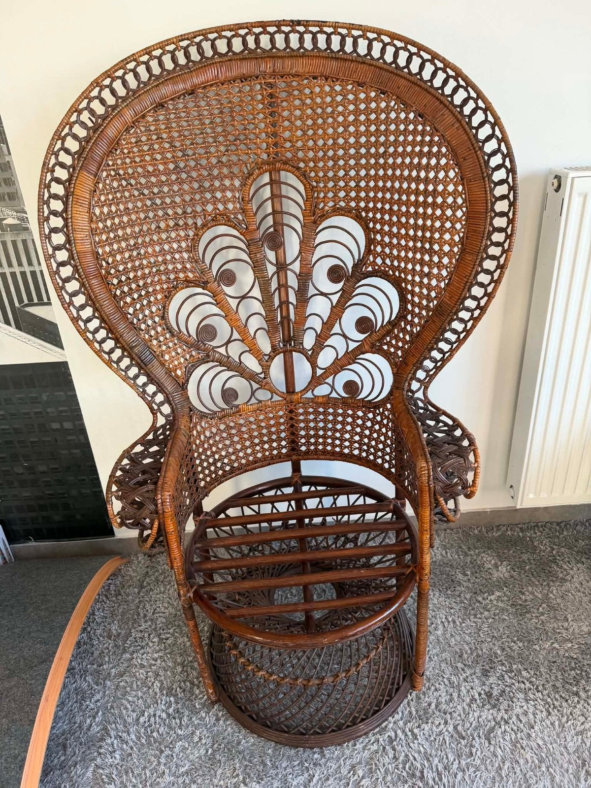 Pauwstoel vintage, Huis en Inrichting, Woonaccessoires | Kamerschermen, Ophalen, Zo goed als nieuw