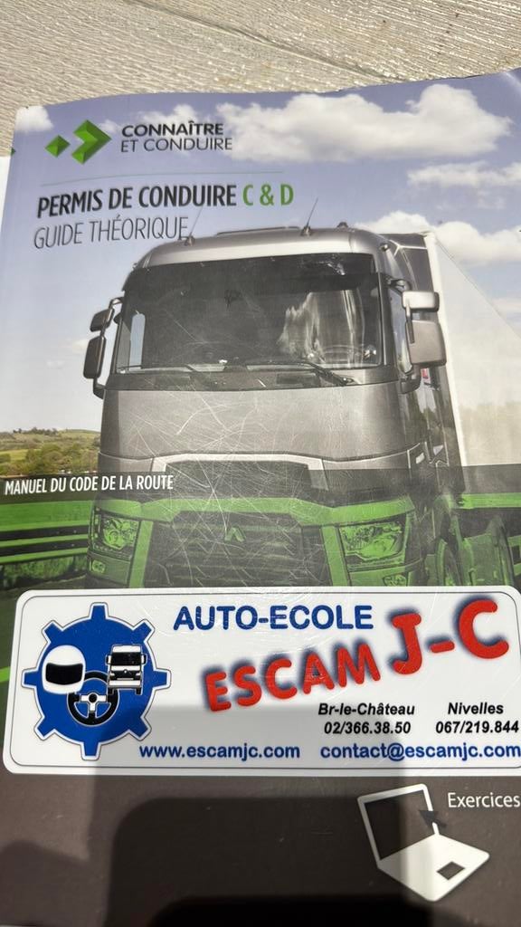 Livre pour permi de conduire c et d, Enlèvement