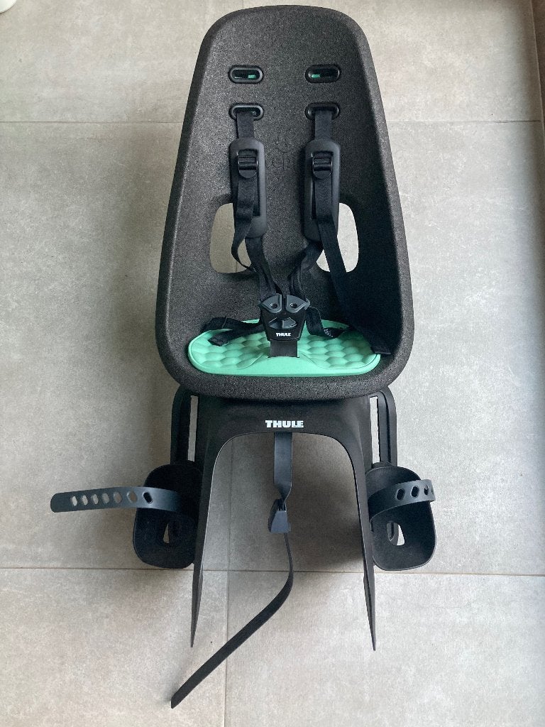 Thule fietsstoeltje Yepp Nexxt Mintgreen, Achterzitje, Voetsteuntjes, Zo goed als nieuw, Thule