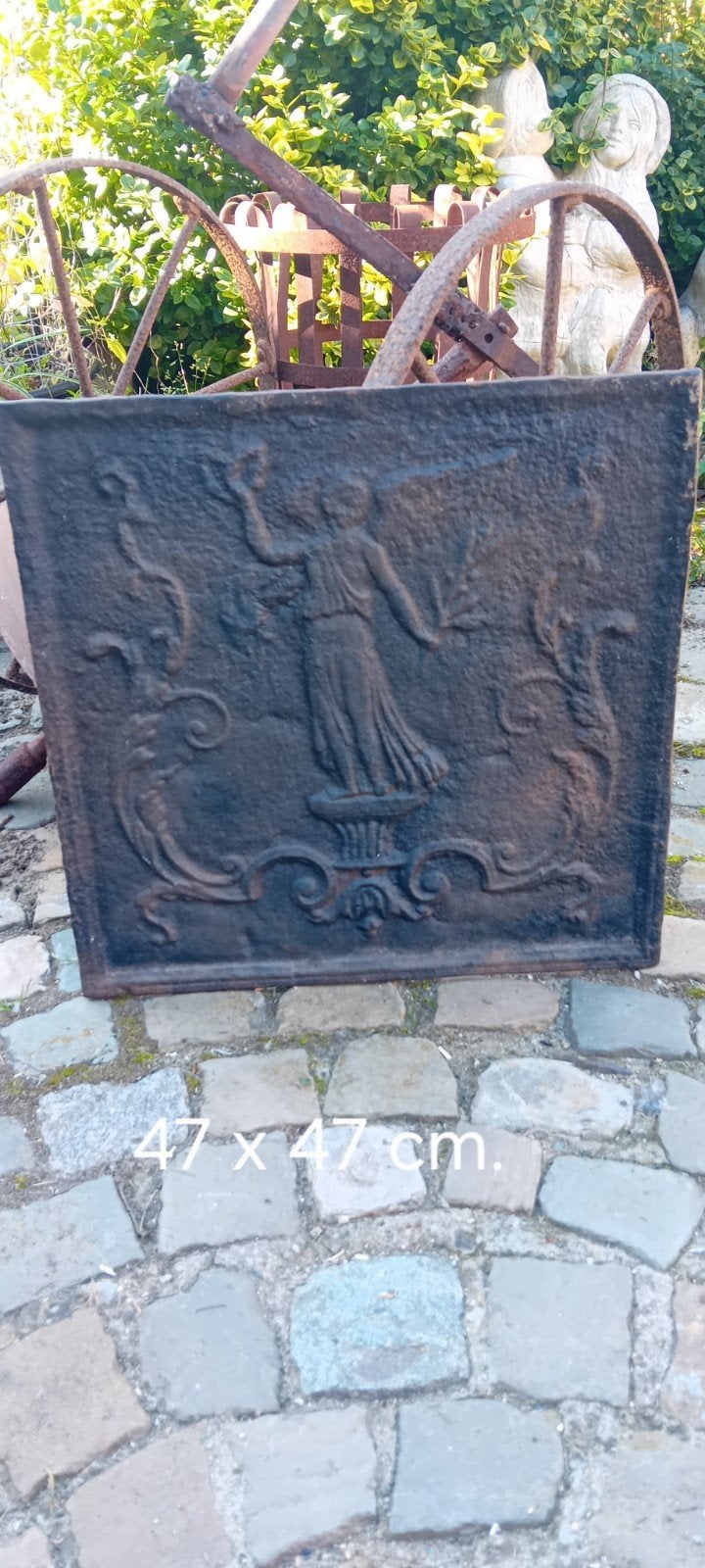 Antieke gietijzeren haardplaat, Antiek en Kunst, Ophalen of Verzenden